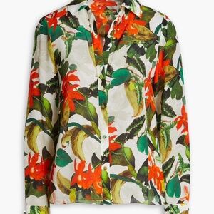 Eloise floral-print silk crepe de chine blouse